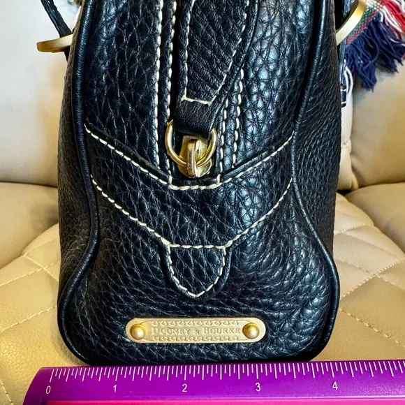 Dooney & Bourke Black Satchel with solid brass Hardware - Picture 3 of 9